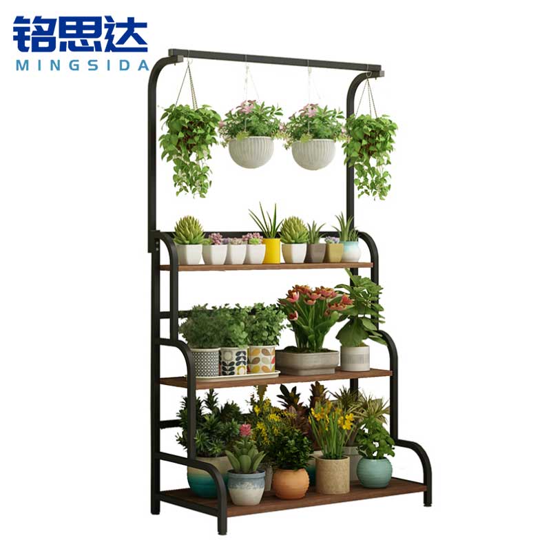 铭思达铁艺花架100*40*165cm个高清大图