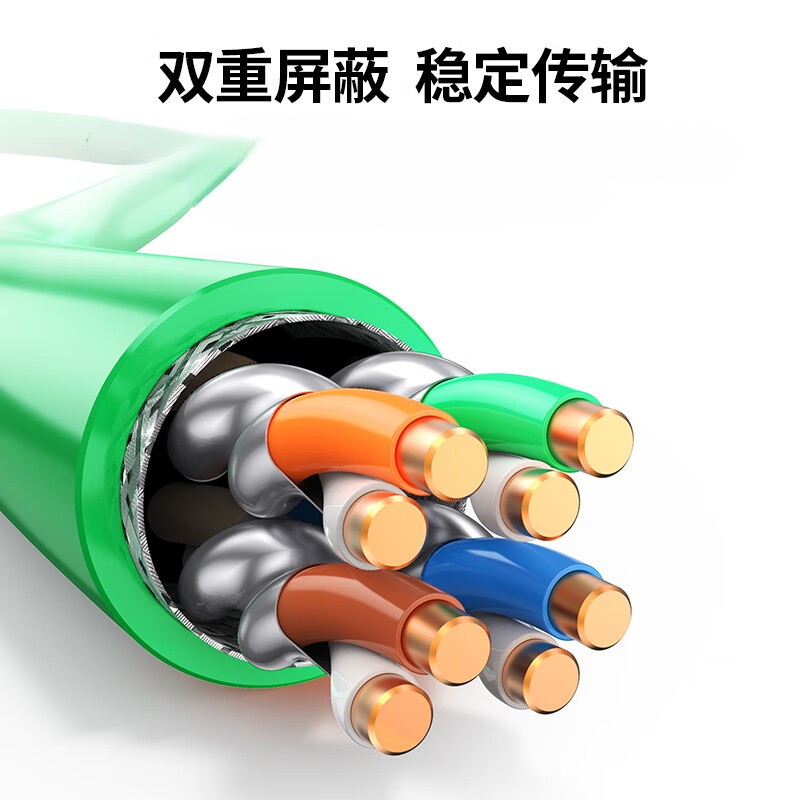 创德网线 监控 宽带连接线工程网线 无氧铜 支持POE供电 可裁剪 超六类屏蔽60857-F 300米铝箔加编网高清大图