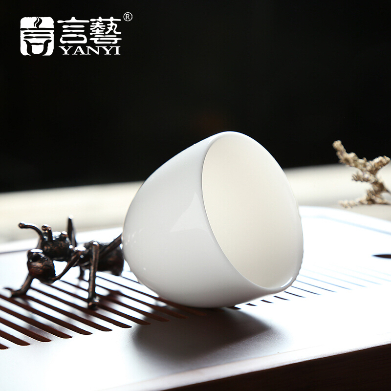 言艺(yanyi) 陶瓷个人杯杯白瓷茶具茶盏茶碗品茗杯-白瓷不倒杯70ml