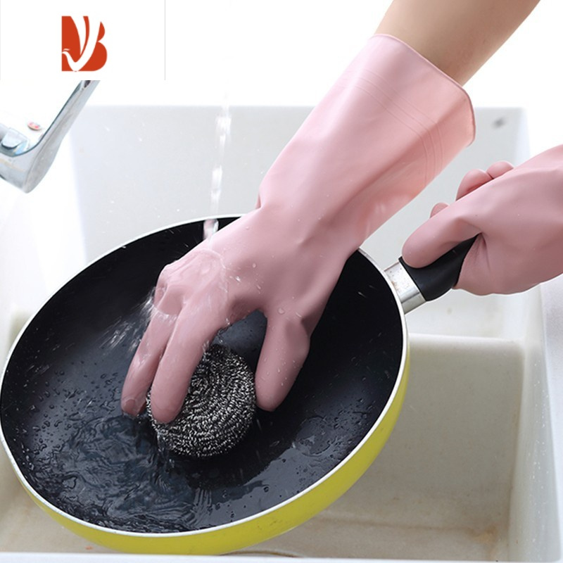 三维工匠洗碗手套女夏季乳胶橡胶耐用刷碗洗衣服胶皮家务清洁防水厨房