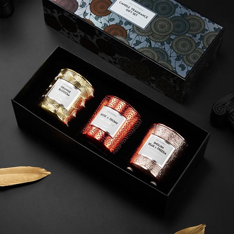 共禾京品(JINGREPUBLIC)秘密花园质感香薰蜡烛淡香精油三只套装礼盒款卧室女生高档3个礼盒款高清大图