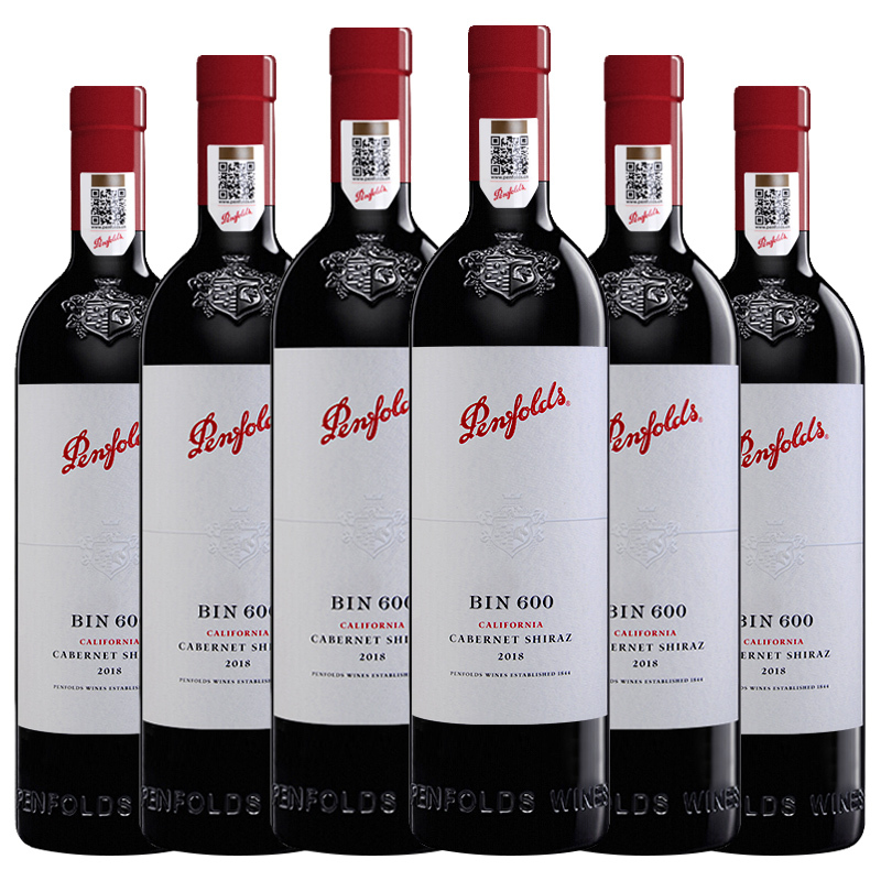富邑一级授权奔富penfolds红酒美国进口红葡萄酒奔富600bin600整箱装