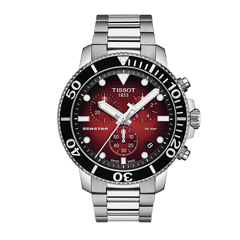 天梭tissot瑞士手表海星系列腕表钢带石英男表t1204171142100