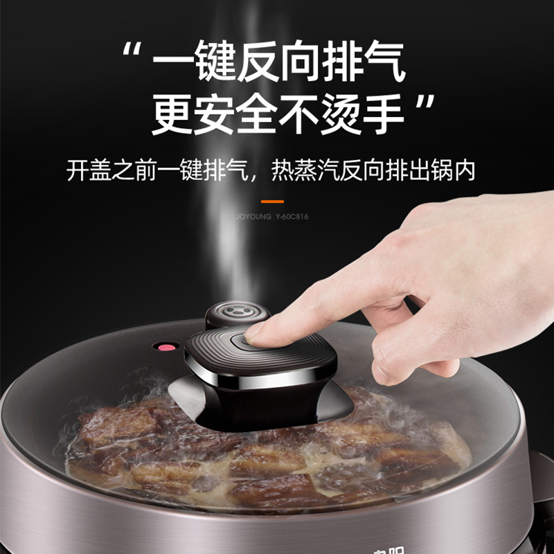 九阳(Joyoung)电压力锅 Y-60C816S 一锅双胆24小时预约保温定时微电脑按键式高压锅