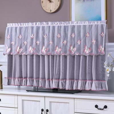 电视机罩套新款液晶电视防尘罩开机不取家用客厅电视罩布电视帘55彩蝶