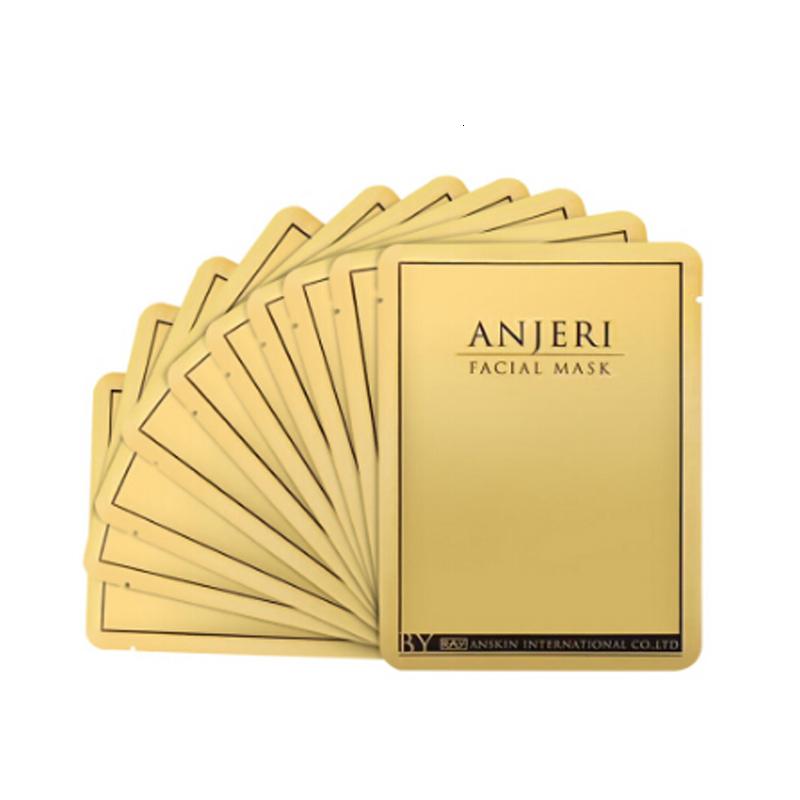 ANJERI 金色面膜10片/盒免税版 蜗牛蚕丝面膜补水保湿淡斑痘印收缩毛孔高清大图