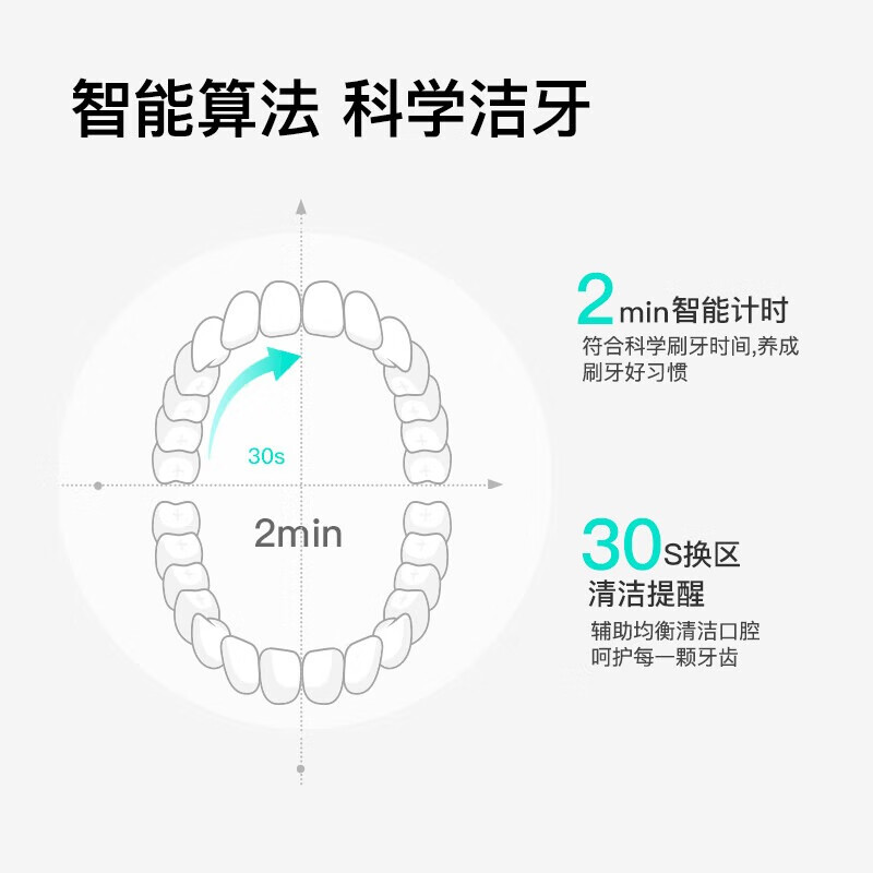 贝医生 电动牙刷智能 专研窄头 30dB静音 210天续航 双层软毛 高效净齿 深入齿缝清洁 S1 奶白色 / 支高清大图