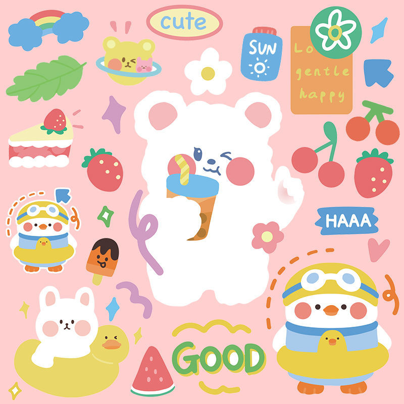 卡通可爱小熊行李箱贴纸旅行箱拉杆箱笔记本电脑ipad装饰贴画防水