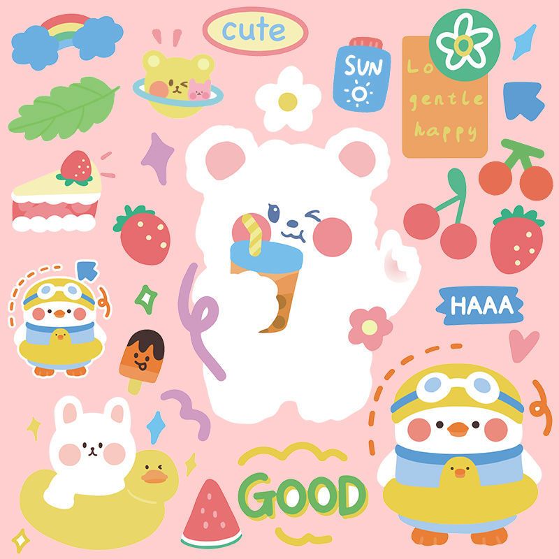 卡通可爱小熊行李箱贴纸旅行箱拉杆箱笔记本电脑ipad装饰贴画防水a636