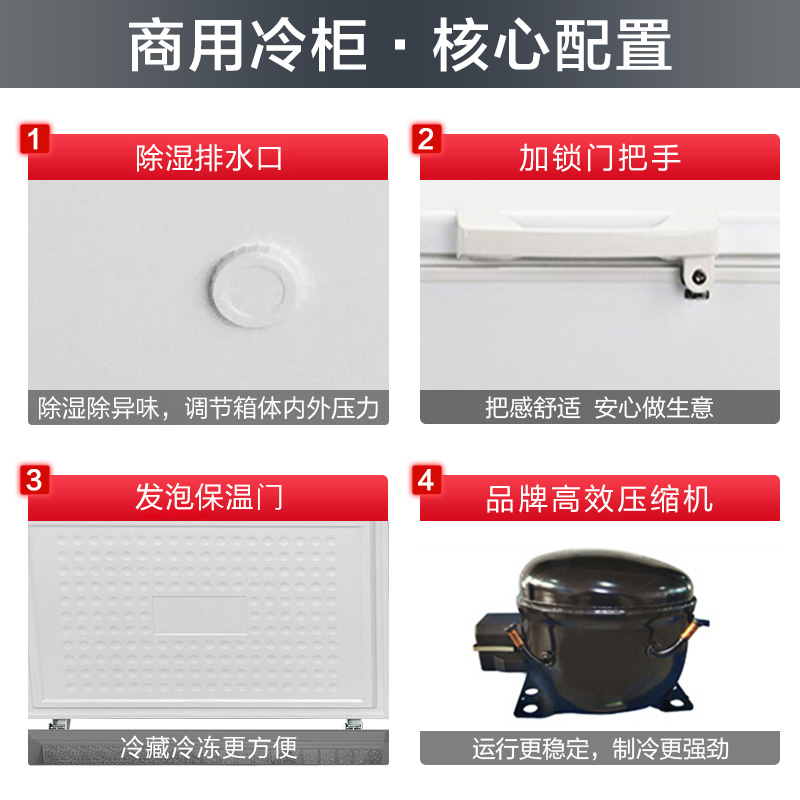 澳柯玛(Aucma) BC/BD-730 730升 大冷柜冰柜 卧式 商用 大容量 单温 冷藏冷冻 双开门高清大图