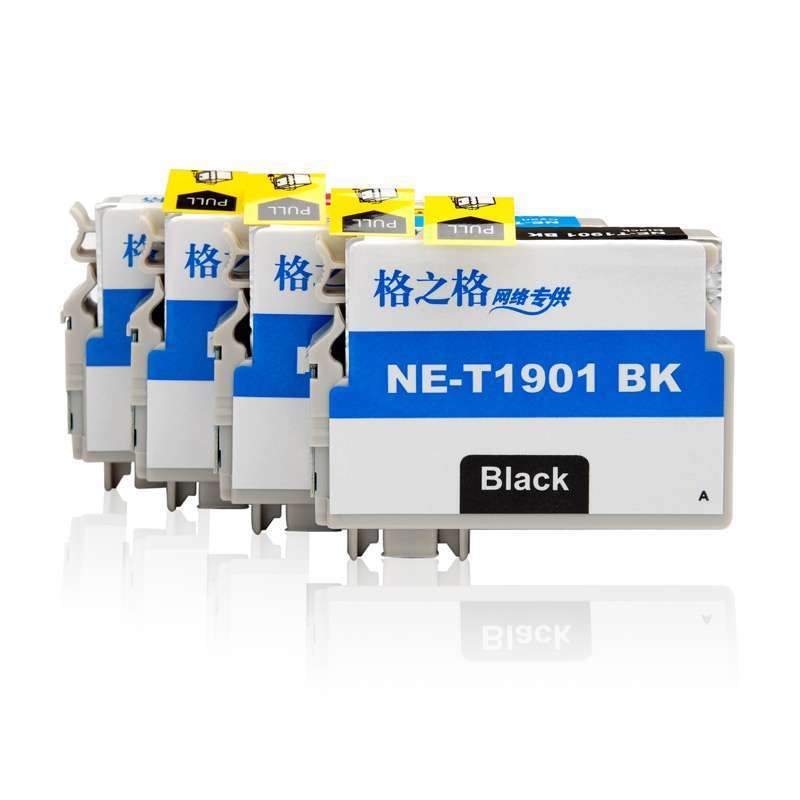 格之格NE-T1901BK 4支套装彩色墨盒适用爱普T190,EPSON ME303/ME401高清大图