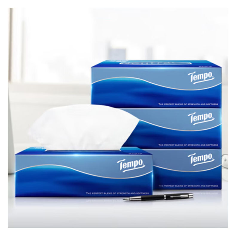 得宝(TEMPO)抽纸 盒抽高端商务 纸巾 餐巾纸 3层90抽*1盒高清大图