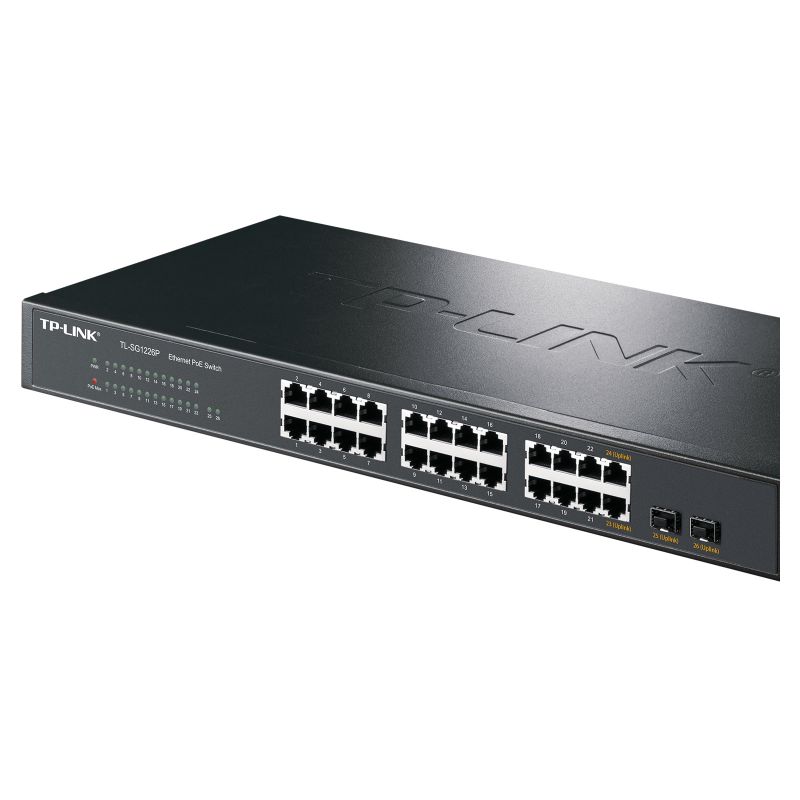 普联(TP-LINK)TL-SG1226P 26口千兆非网管以太网PoE供电交换机24口千兆网线供电+2千兆光纤口高清大图