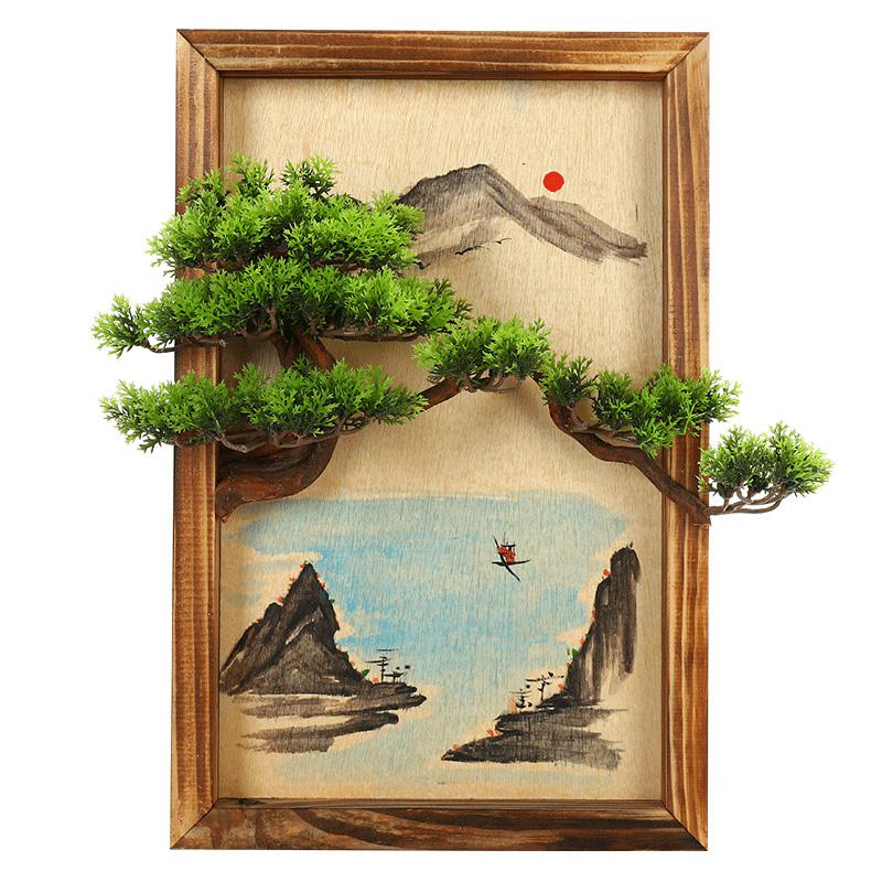 美帮汇新中式迎客松现代简约家用北欧装饰客厅沙发背景墙装饰画壁画挂画高清大图