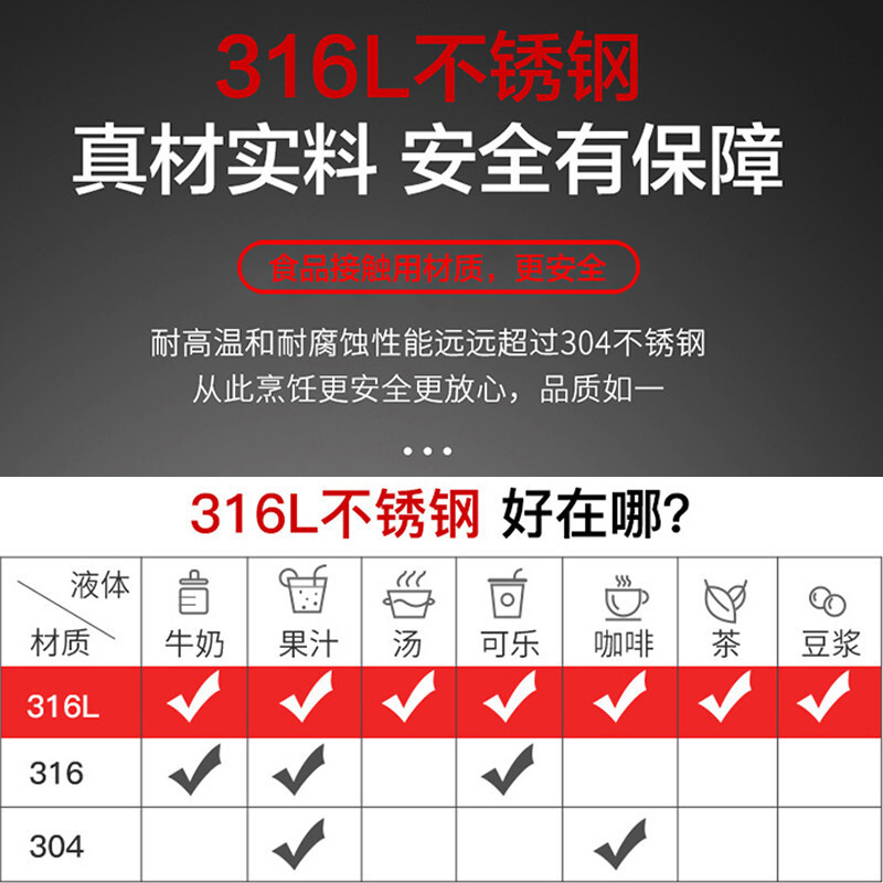 苏泊尔(SUPOR)宝宝辅食锅316L不锈钢婴儿奶锅小锅平底汤锅煮泡面热牛奶锅电磁炉通用 ET16JBS01