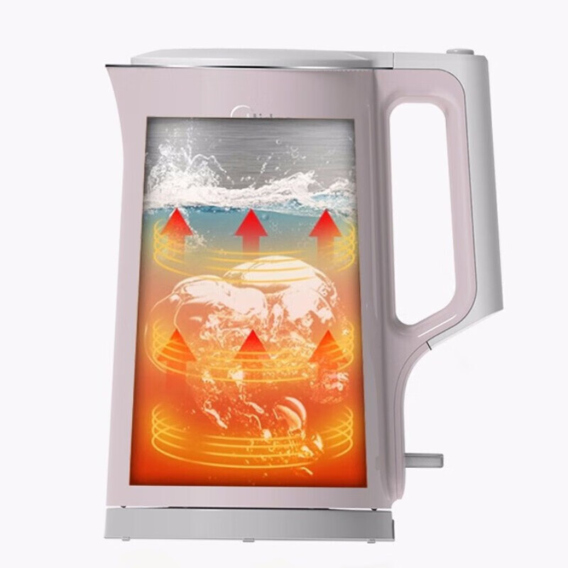 美的(Midea) 电热水壶 烧水壶家用1.7L大容量304不锈钢无缝内胆双层防烫电热水瓶自动断电水壶MK-HJ1722高清大图