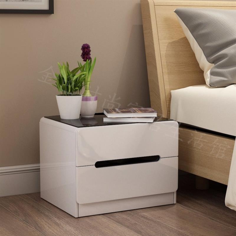 工匠时光床头柜简约现代欧式烤漆储物柜实木色田园收纳柜卧室储物柜