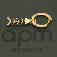 apm MONACO单只金色小鱼骨耳环925银耳饰个性时尚穿孔耳坠女士百搭首饰AE11618OXY AE11618OXY
