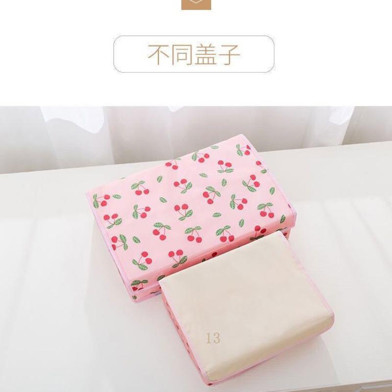 内衣收纳盒抽屉式家用大号布艺整理箱放袜子内裤文胸盒子学生宿舍 13格水洗蓝点