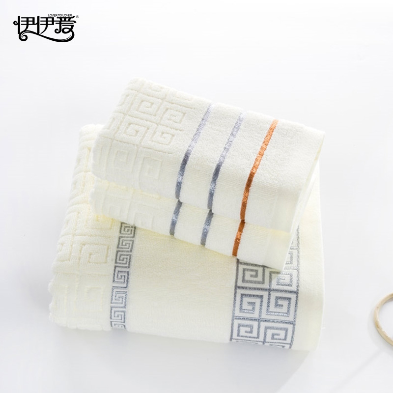 伊伊爱 YBH25202 长城格毛巾 米白高清大图