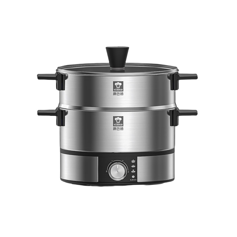 康巴赫(KBH) KDZG-A24MQ 多功能电火锅 304不锈钢 上蒸下炖 健康0涂层