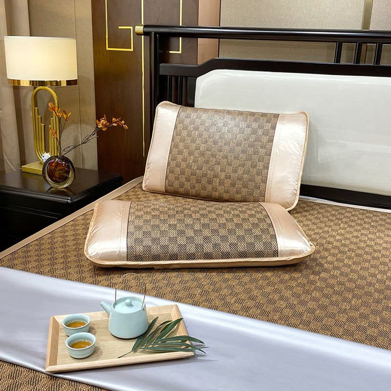 约克罗兰 夏季凉席印尼经典藤席三件套 清凉席子枕套YL1502 经典格 180*200cm图片