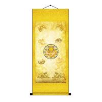 【苏宁臻选】入户玄关装饰画进门招财画九龙图挂画玄关九凤画卷轴画画装饰画竖版丝绸装饰画