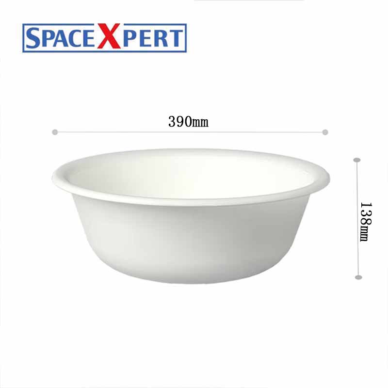 空間専門家(SPACEXPERT) 加厚洗脸盆收纳盆小号蓝/白 (直径39)高清大图