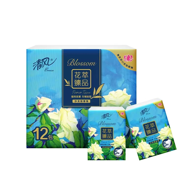 清风花萃臻品5层6张/包*12*30纸手帕 12包