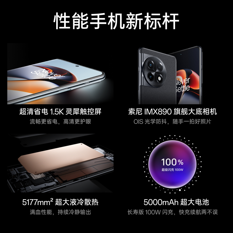 OPPO 一加 Ace 2 16GB+256GB 冰河蓝 满血版骁龙®8+旗舰平台 1.5K灵犀触控屏 超帧超画引擎 5G游戏电竞手机