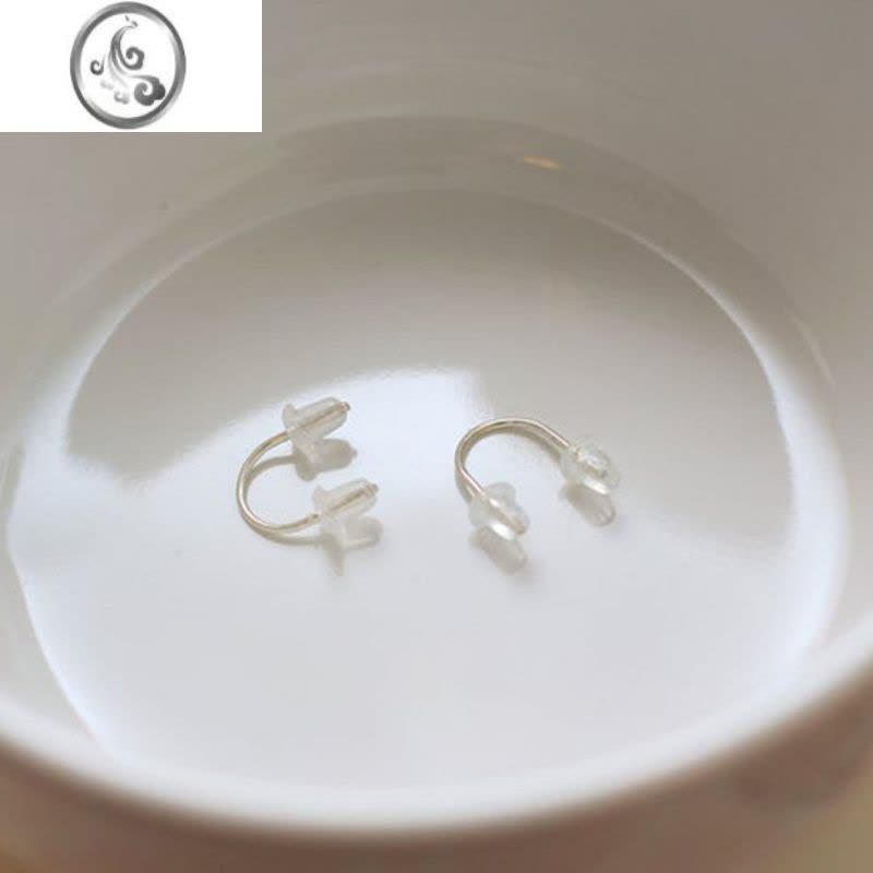 JiMi银银双耳洞耳钉弧形耳环欧美冷淡风ins耳钉14K包金多耳洞耳环耳钩图片