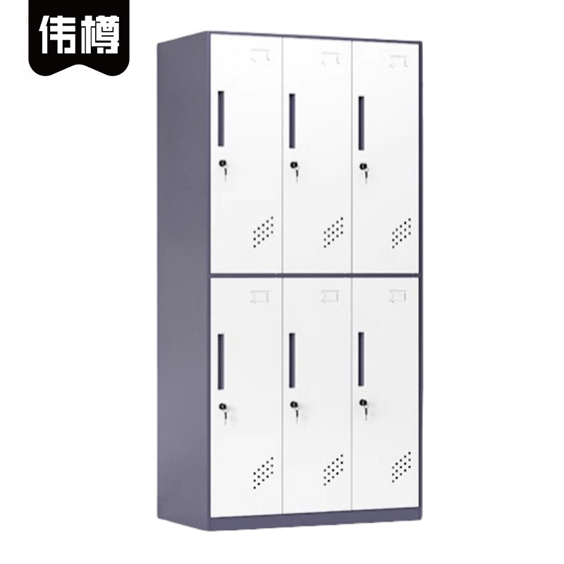 伟樽更衣柜灰白套色6门900*500*1850mm台高清大图