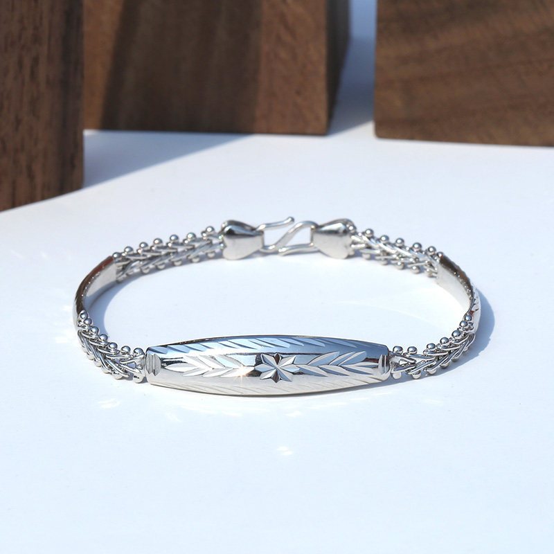 银手链女999纯银手镯简约冷淡风学生韩版简约个性复古闺蜜链子