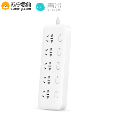 小米生态链青米(CHING MI)QC0505新国际5位分控1.8米接线板