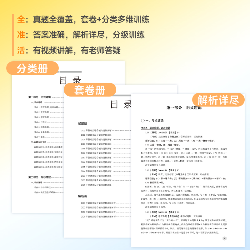 [24新版]孙江媛逻辑真题库 [正版]2024考研孙江媛 海绵MBAMPAMPAcc管理类经济类联考199/396高清大图