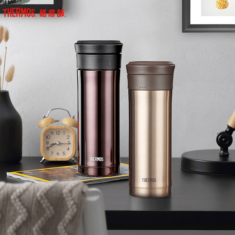 膳魔師(THERMOS)保温杯TCMK-500带茶漏泡茶杯500ML水杯304不锈钢车载办公商务不锈钢色SBK家用/通用高清大图
