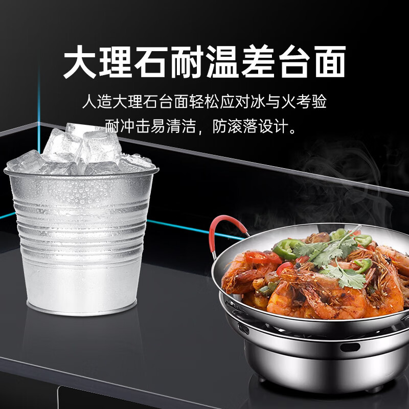 容声(RONGSHENG)消毒柜商用茶水三层大容量新款大理石抽屉多功能餐饮消毒碗柜1200-A03高清大图