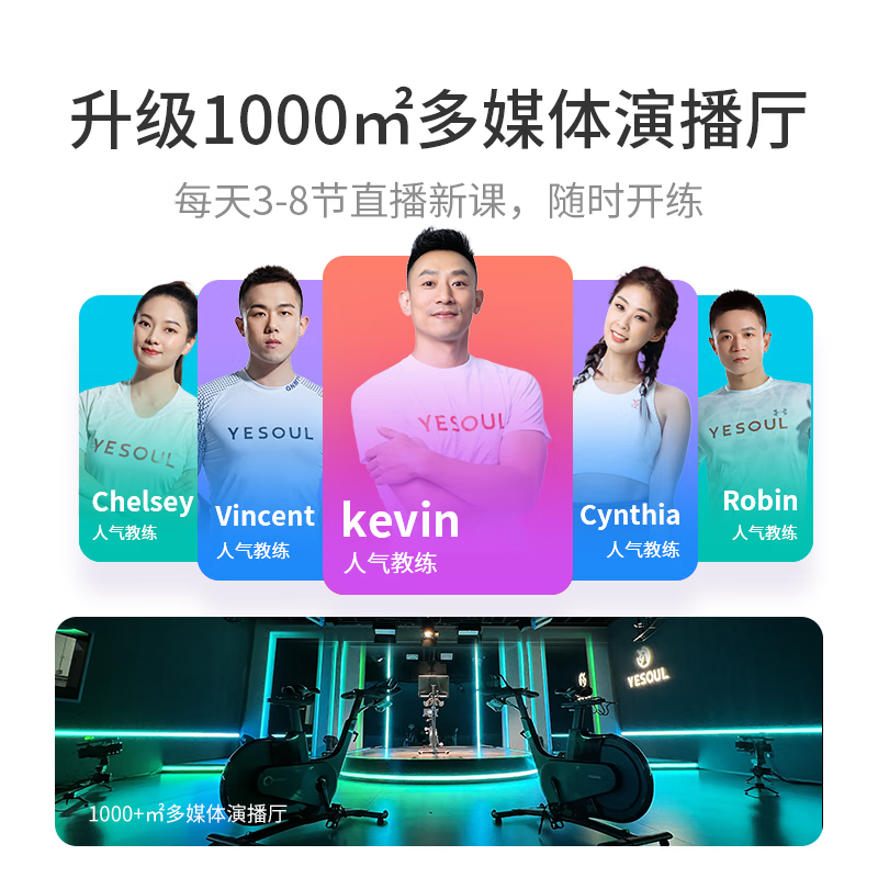 野小兽(YESOUL) 动感单车家用智能静音磁控健身车百档阻力调节室内运动健身器材 S1 典雅白高清大图