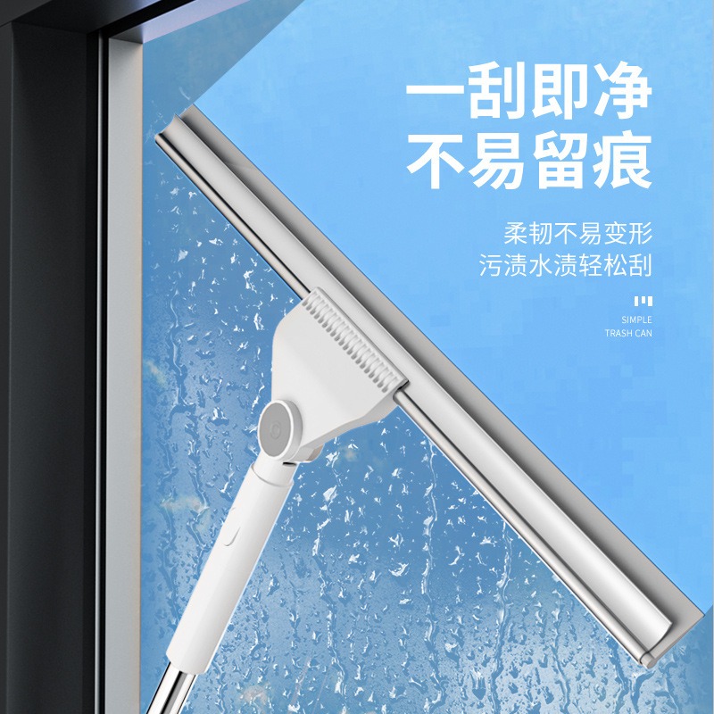 丽佳邦刮水器地刮家用拖地卫生间浴室玻璃清洁器擦窗器硅胶魔术扫把 60CM 玻璃刮加长杆高清大图