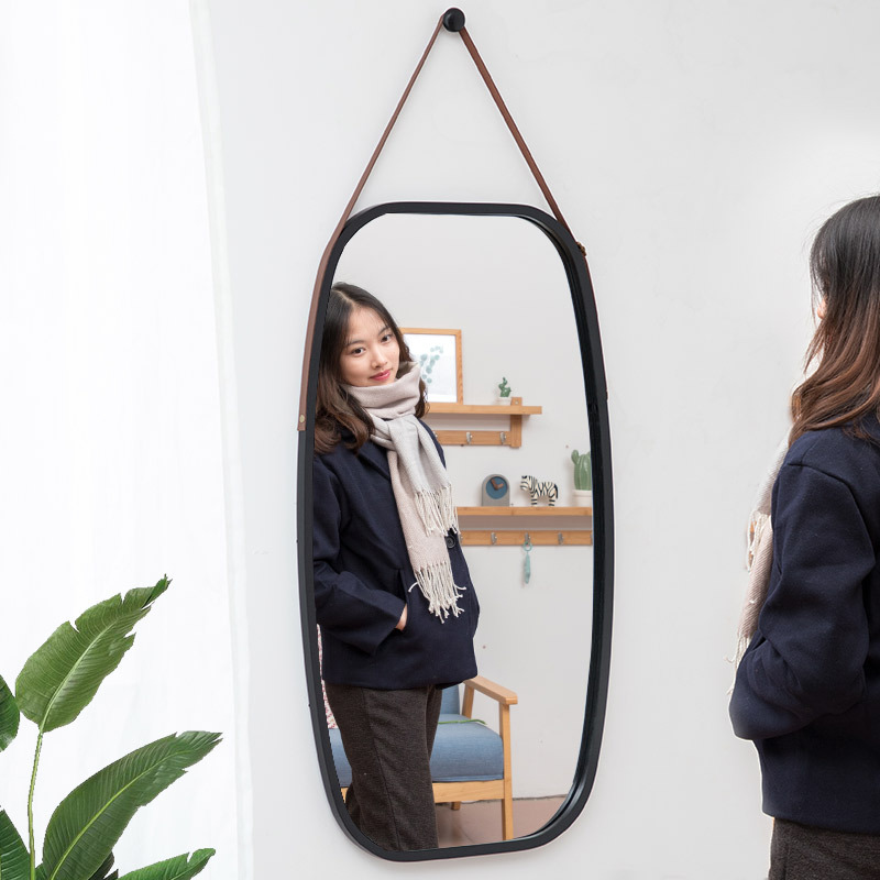 网红镜子抖音同款半身镜家用穿衣镜挂闪电客墙身镜玄关壁挂镜试衣镜