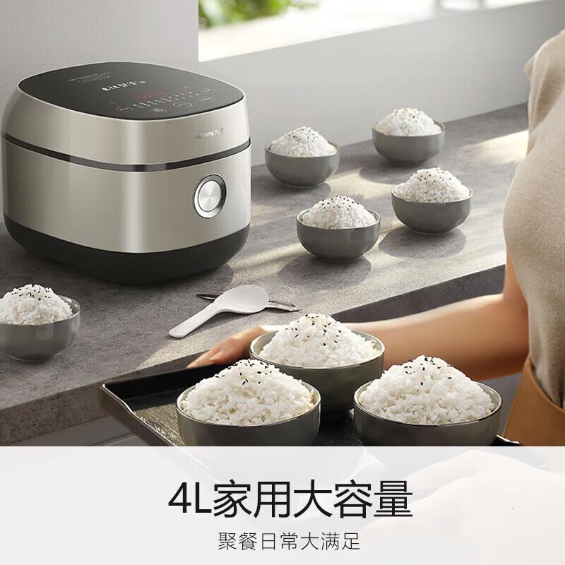 九阳(Joyoung)电饭煲电饭锅家用3-8人大容量2斤铁釜内胆1200W 一体式多功能智能预约触控屏不粘锅 F-40T