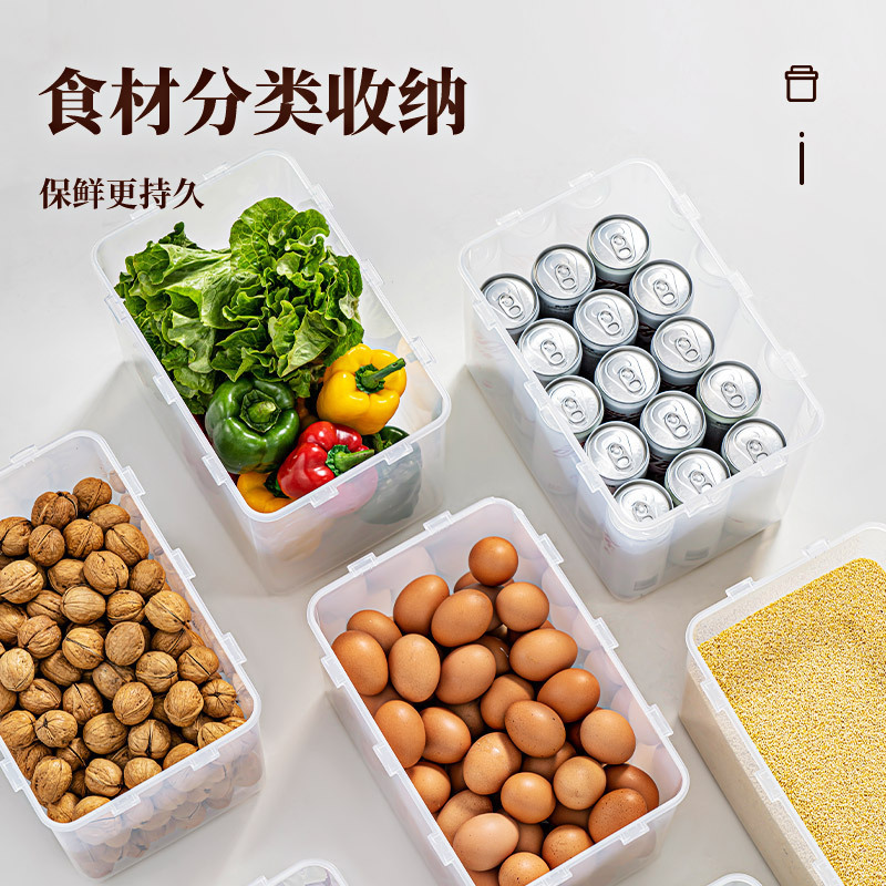 JEKO&JEKO 超大容量保鲜盒 12L 1只装冰箱收纳盒桌面收纳盒厨房储物盒泡菜盒腌菜盒子杂粮密封罐食物密封盒高清大图
