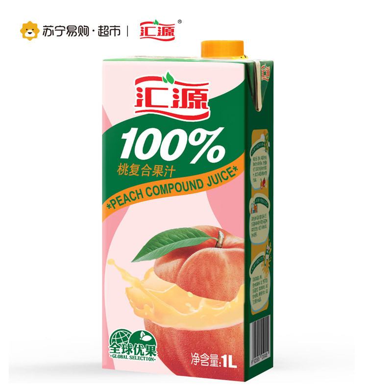 汇源100桃复合果汁1l盒