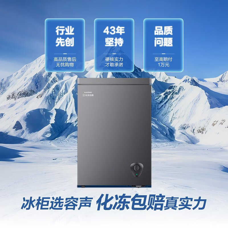 容声100升冰柜冷柜冷藏冻减霜家用小冰柜迷你单温卧式小冰箱三级能效BD/BC-100D10HMLBD-CB51高清大图