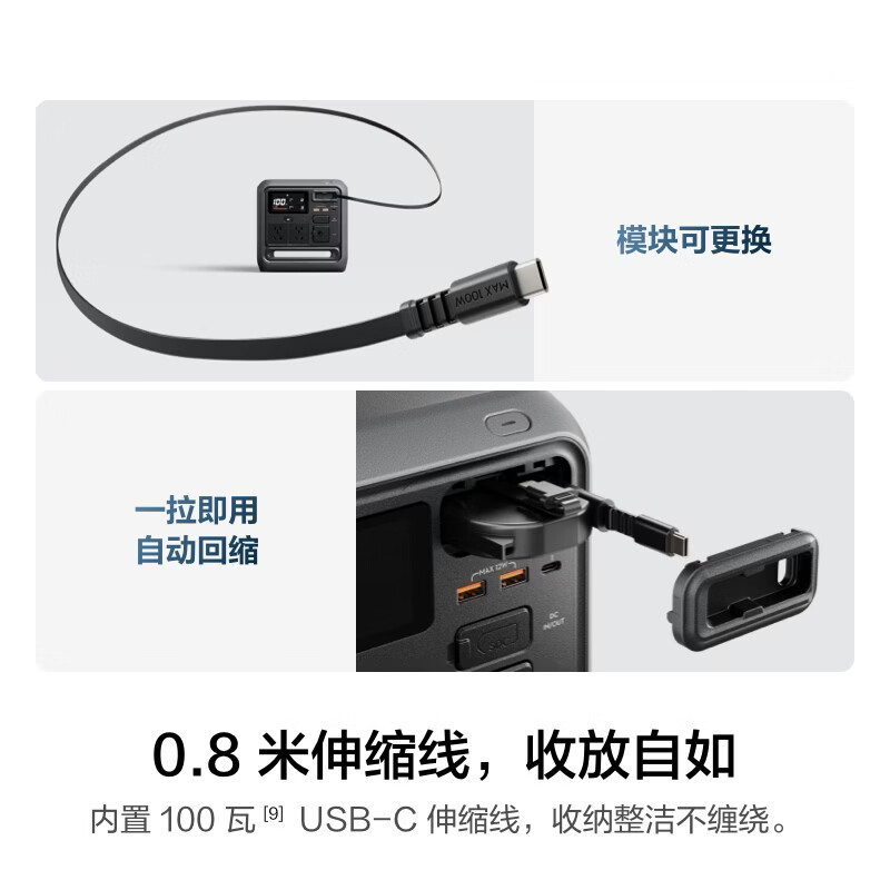 大疆[大功率快充1度电旗舰新品]移动电源便携自驾露营车载应急备用储能户外电源DJI Power 1000 Mini高清大图