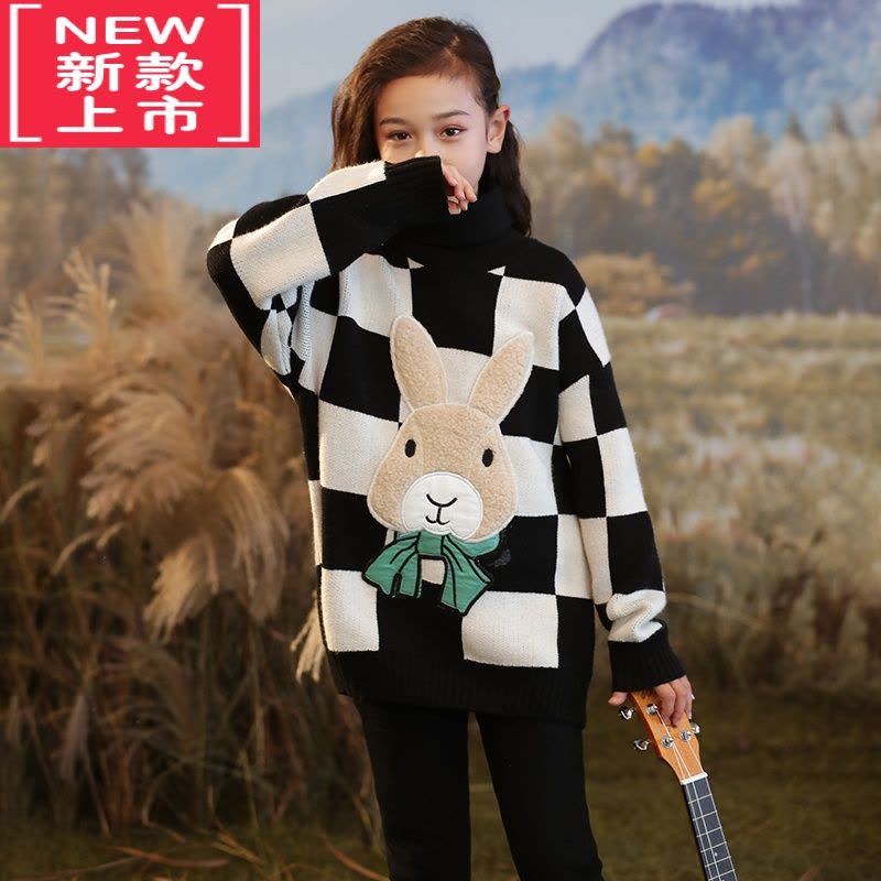 可莉允童装女童儿童毛衣长袖2022秋装新款套头韩版灯笼袖针织衫潮图片