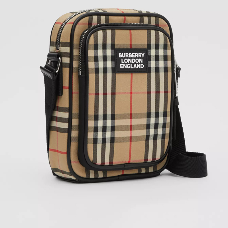 预订 BURBERRY 博柏利 邮差包 经典格纹 斜挎包 单肩包8023381