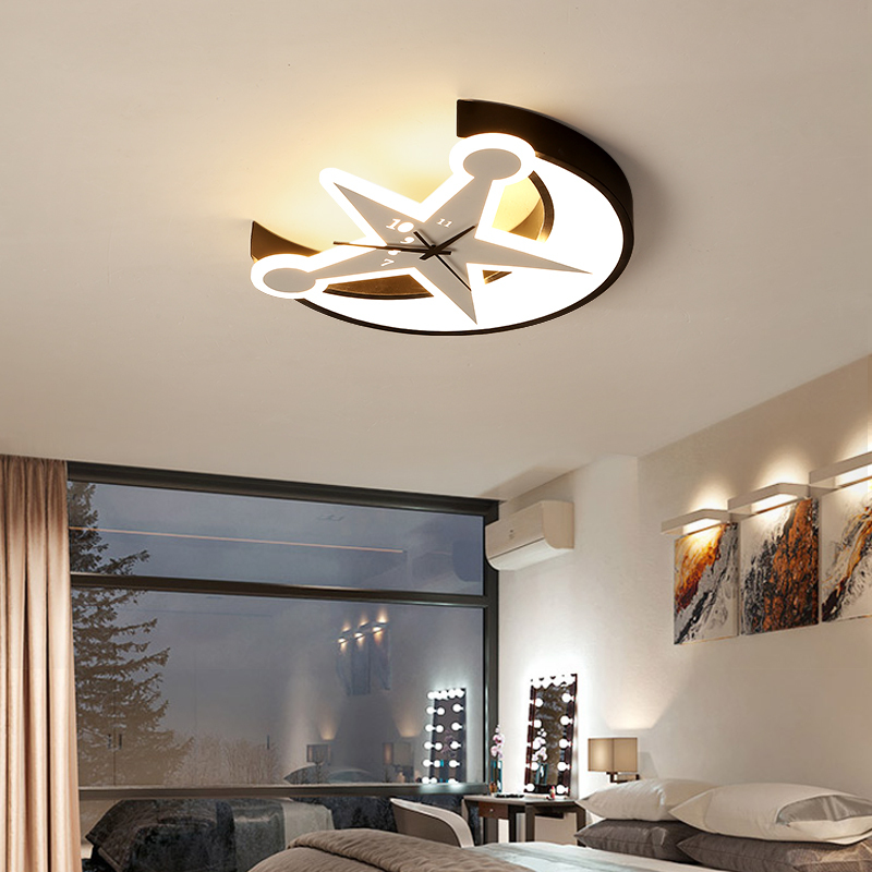 卧室灯吸顶灯北欧星星月亮灯饰简约现代led房间灯具创意儿童房灯