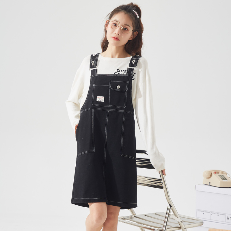 [2.5折价87元]新款背带裙女唐狮春夏减龄吊带半身裙小个子日系工装裙