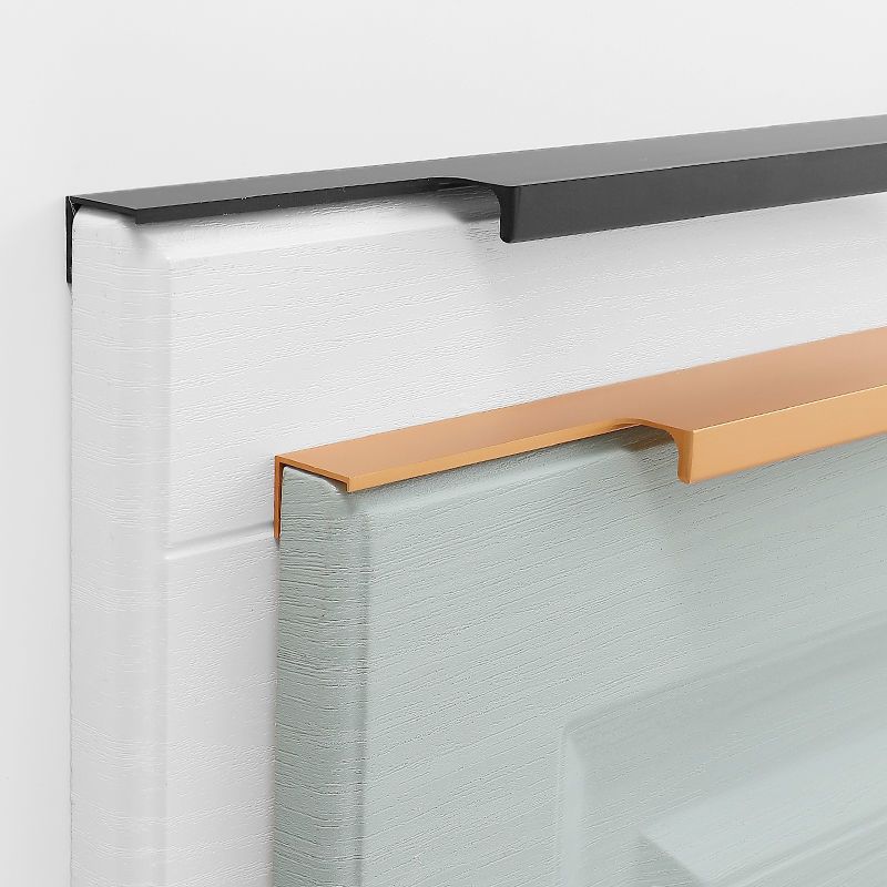 香槟金300mm 隐形衣柜门拉手北欧轻奢金色黑色免打孔橱柜储物柜抽屉f